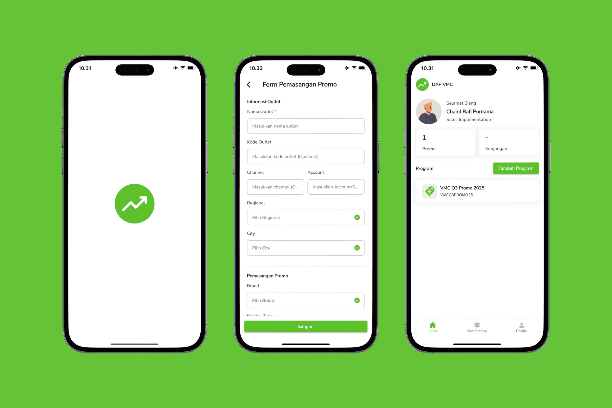 DAP VMC sales promotion mobile application
