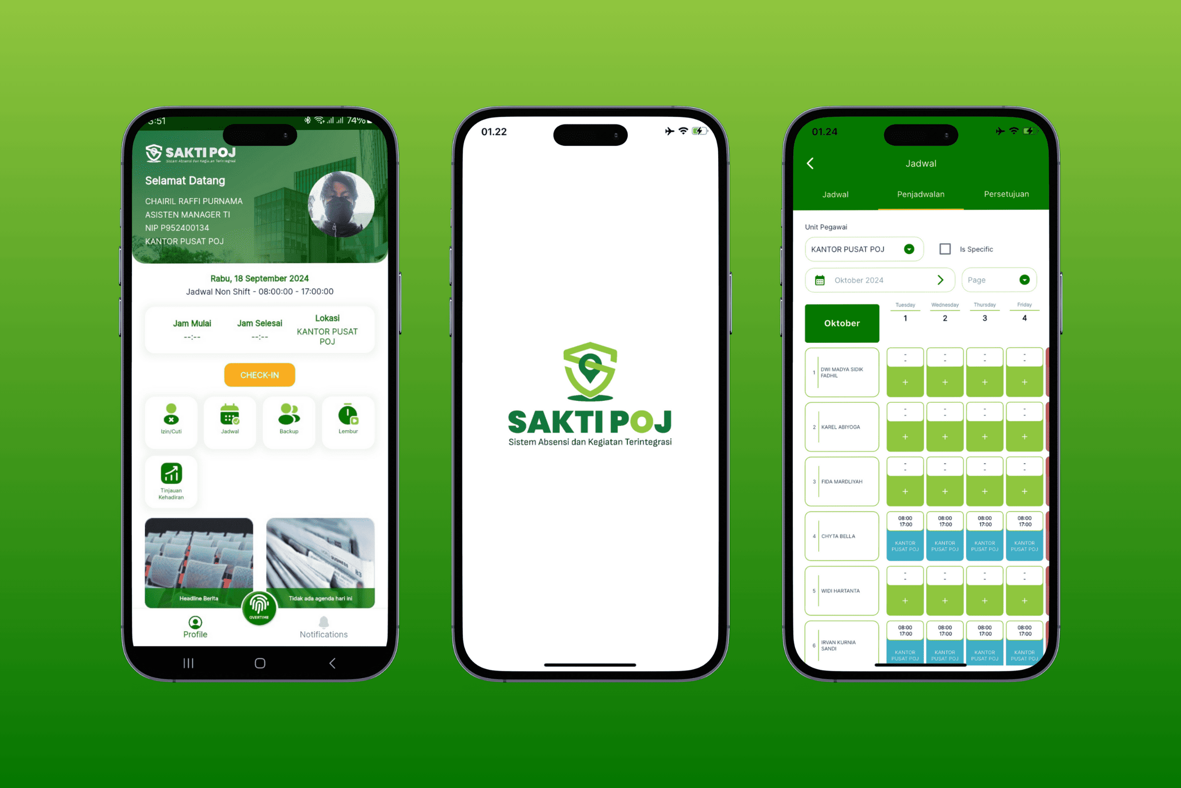 Sakti POJ attendance and activity report mobile application