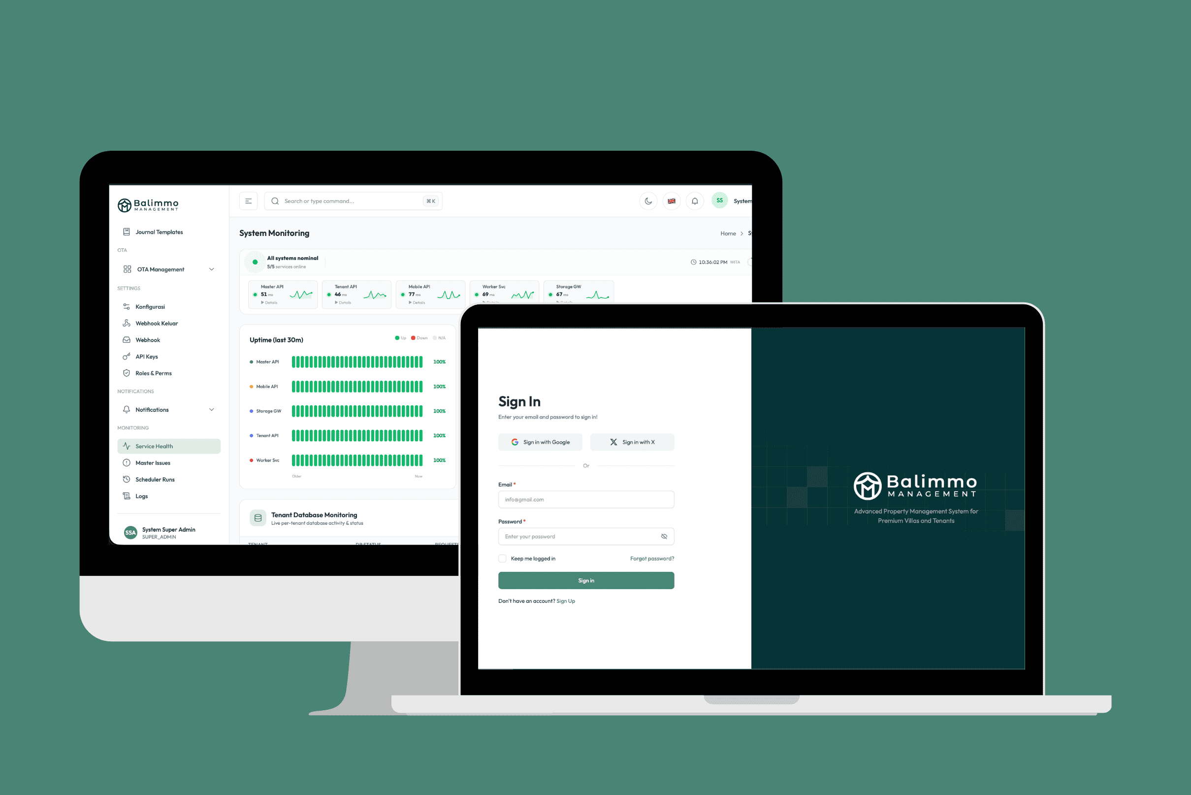 Villa Management master application for managing villa tenants