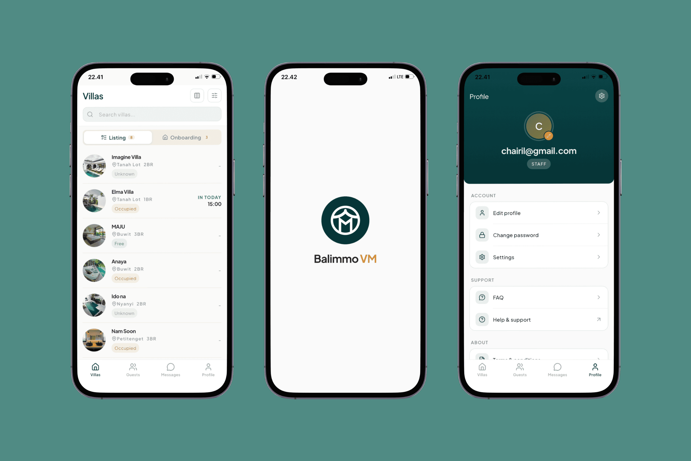 Villa Management mobile app for staff task and inspection